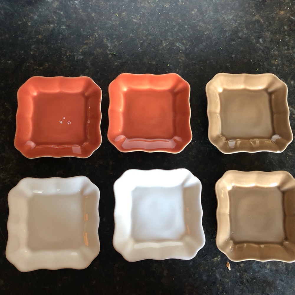 Pottery Barn Cambria Handcrafted Stoneware Appetizer Plates Set of 6